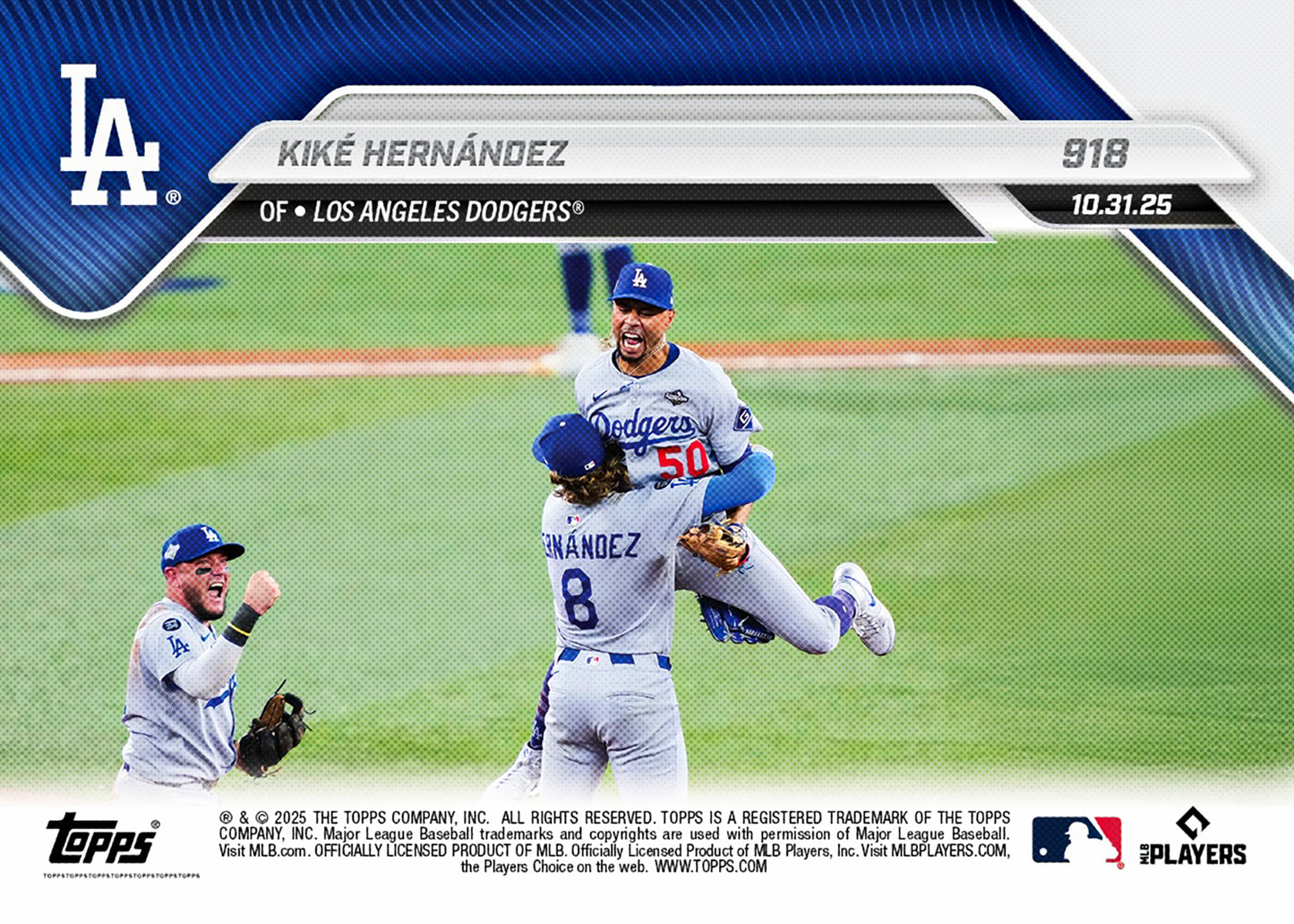 Kiké Hernández - 2025 MLB Topps NOW® - Card 918 - PR: 6879