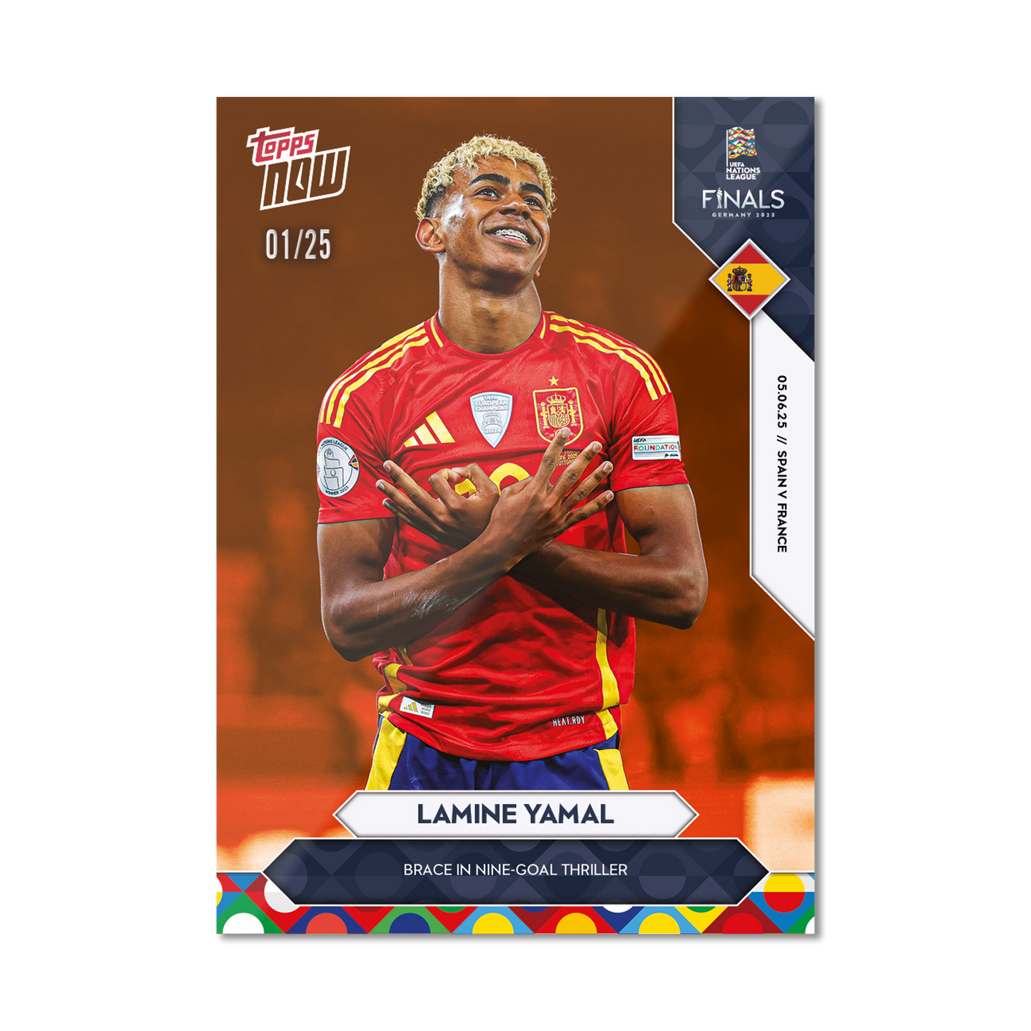 Lamine Yamal - 2025 UEFA Nations League Topps NOW® - Card 2 - PR: 6451