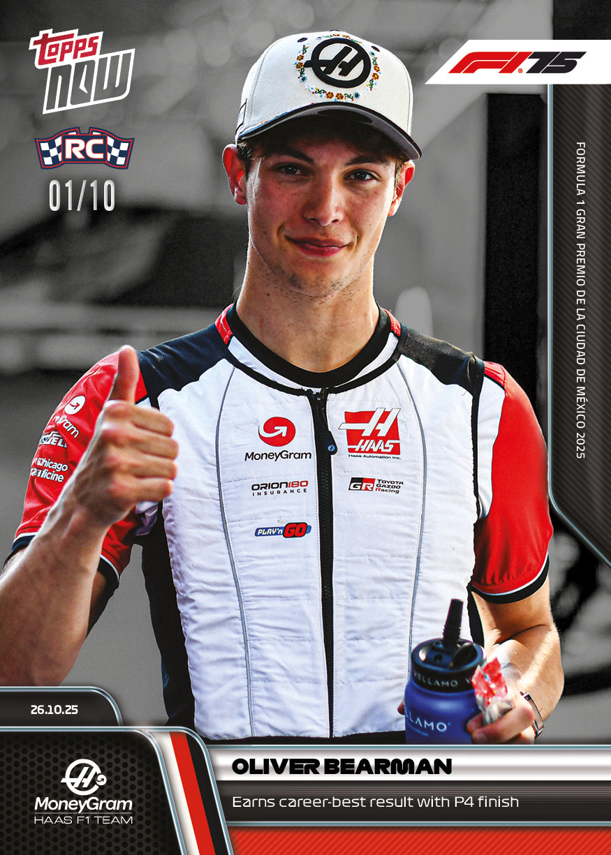 Oliver Bearman - 2025 Formula 1® Topps NOW® - Card 73 - PR: 2305