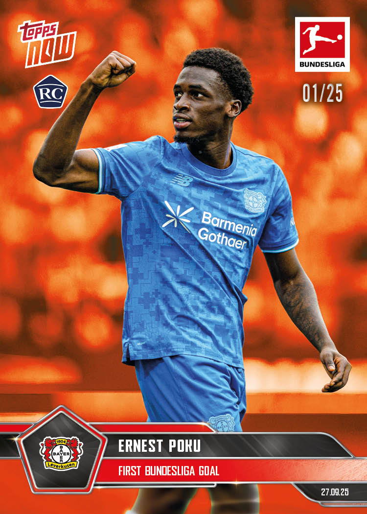 Ernest Poku - 2025-26 Bundesliga Topps NOW® - Card 33 - PR: 303
