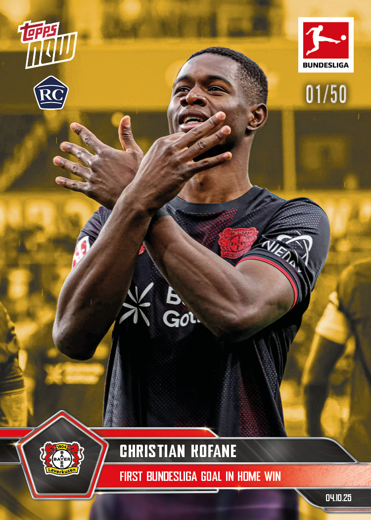 Christian Kofane - 2025-26 Bundesliga Topps NOW® - Card 38 - PR: 387