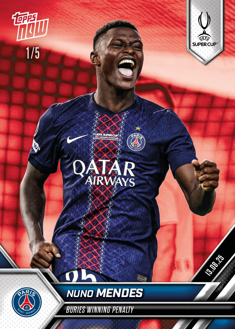 Nuno Mendes - 2025-26 UCL Topps NOW® Card 2 - PR: 357
