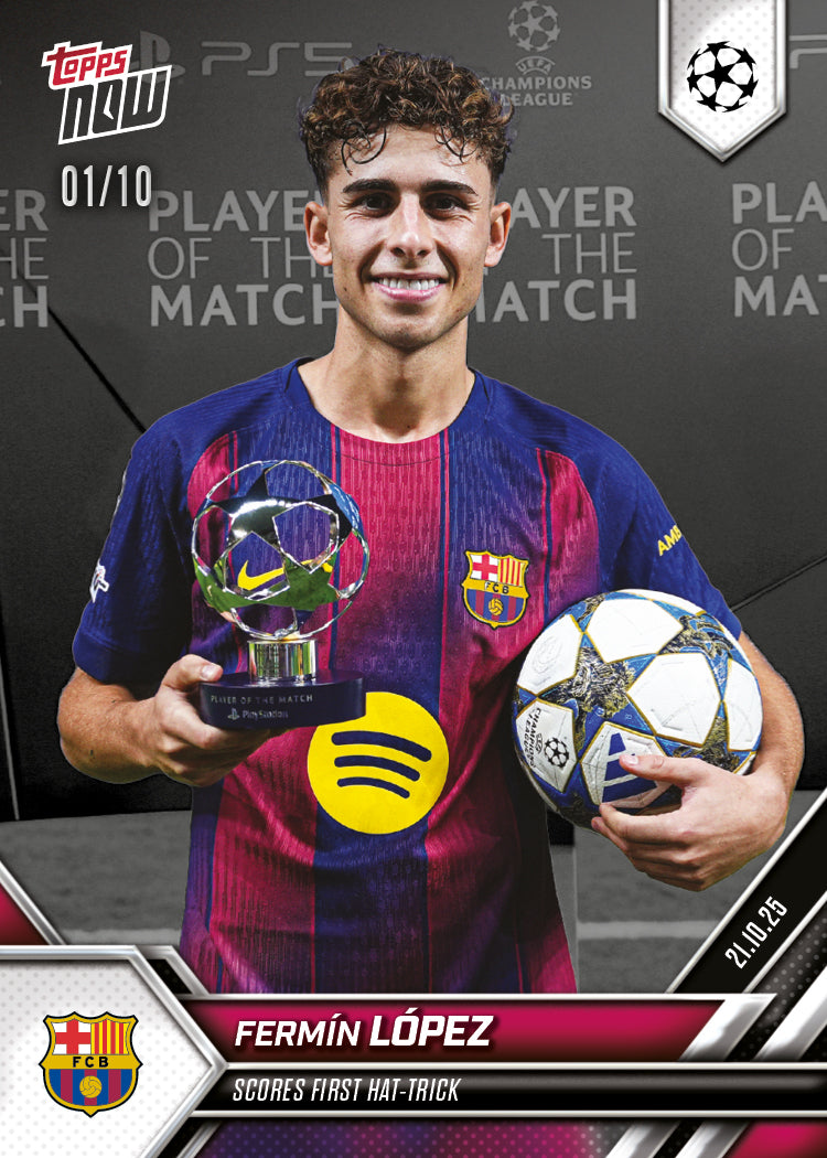 Fermín López - 2025-26 UCL Topps NOW® - Card 32 - PR: 951