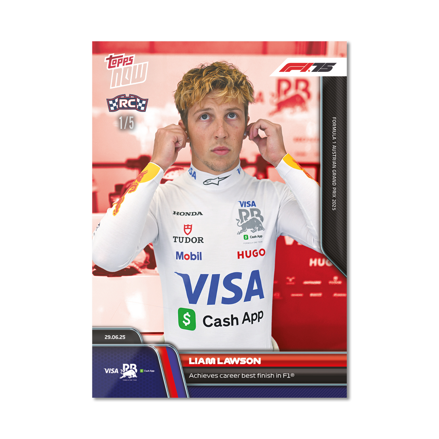 Liam Lawson - 2025 Formula 1® Topps NOW® - Card 49 - PR: 798