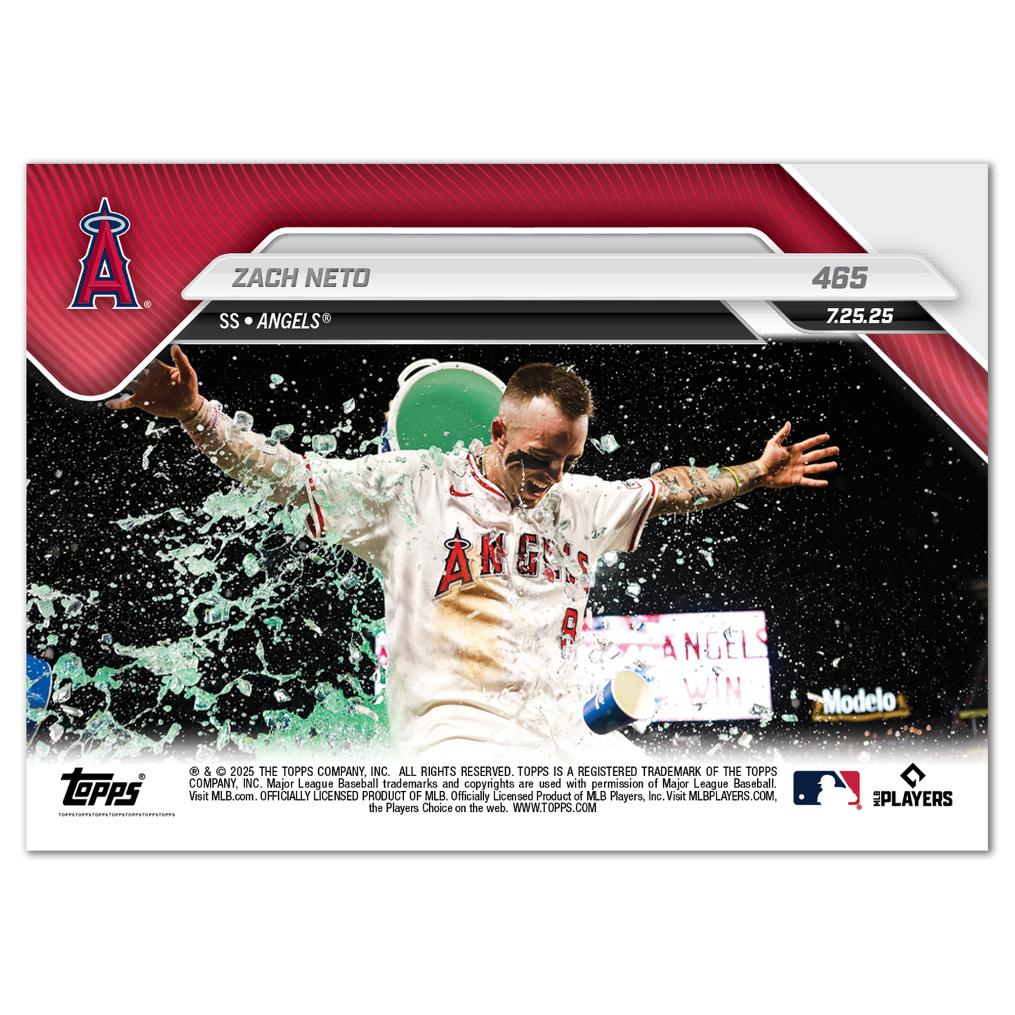 Zach Neto - 2025 MLB Topps NOW® - Card 465 - PR: 978