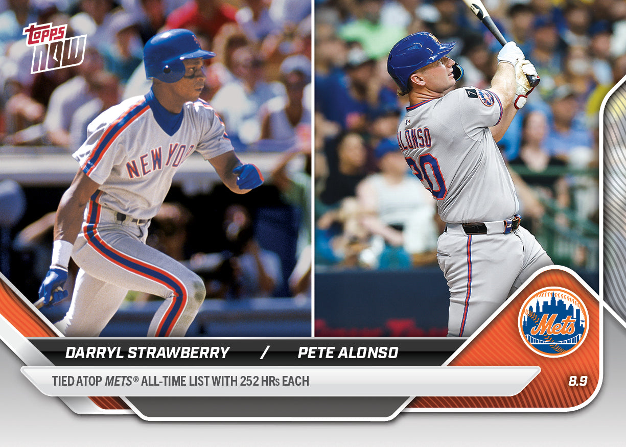 Darryl Strawberry/Pete Alonso - 2025 MLB Topps NOW® - Card 541 - LOOK FOR DUAL-AUTOS - PR: 9564