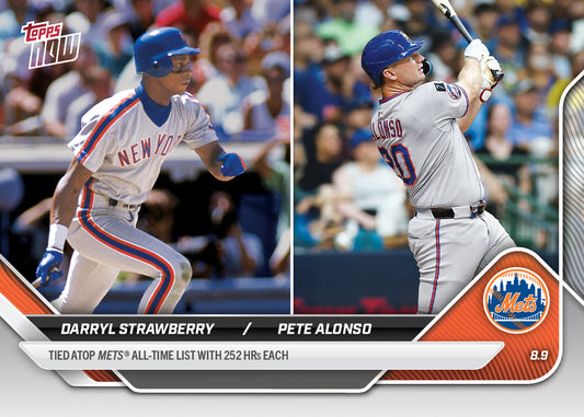 Darryl Strawberry/Pete Alonso - 2025 MLB Topps NOW® - Card 541 - LOOK FOR DUAL-AUTOS - PR: 9564