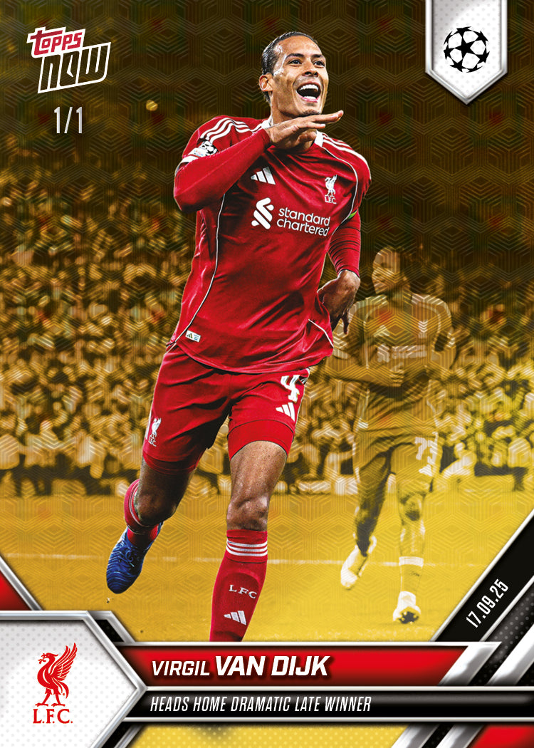 Virgil van Dijk - 2025-26 UCL Topps NOW® - Card 15 - PR: 585