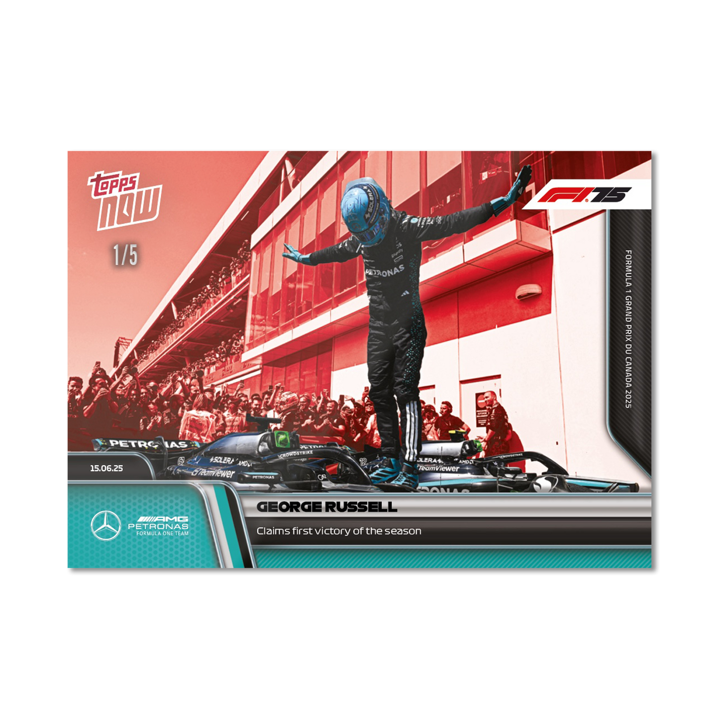 George Russell - 2025 Formula 1® Topps NOW® - Card 44 - PR: 1925