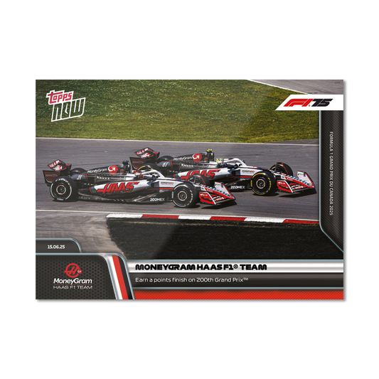 MoneyGram Haas F1® Team - 2025 Formula 1® Topps NOW® - Card 46 - PR: 729