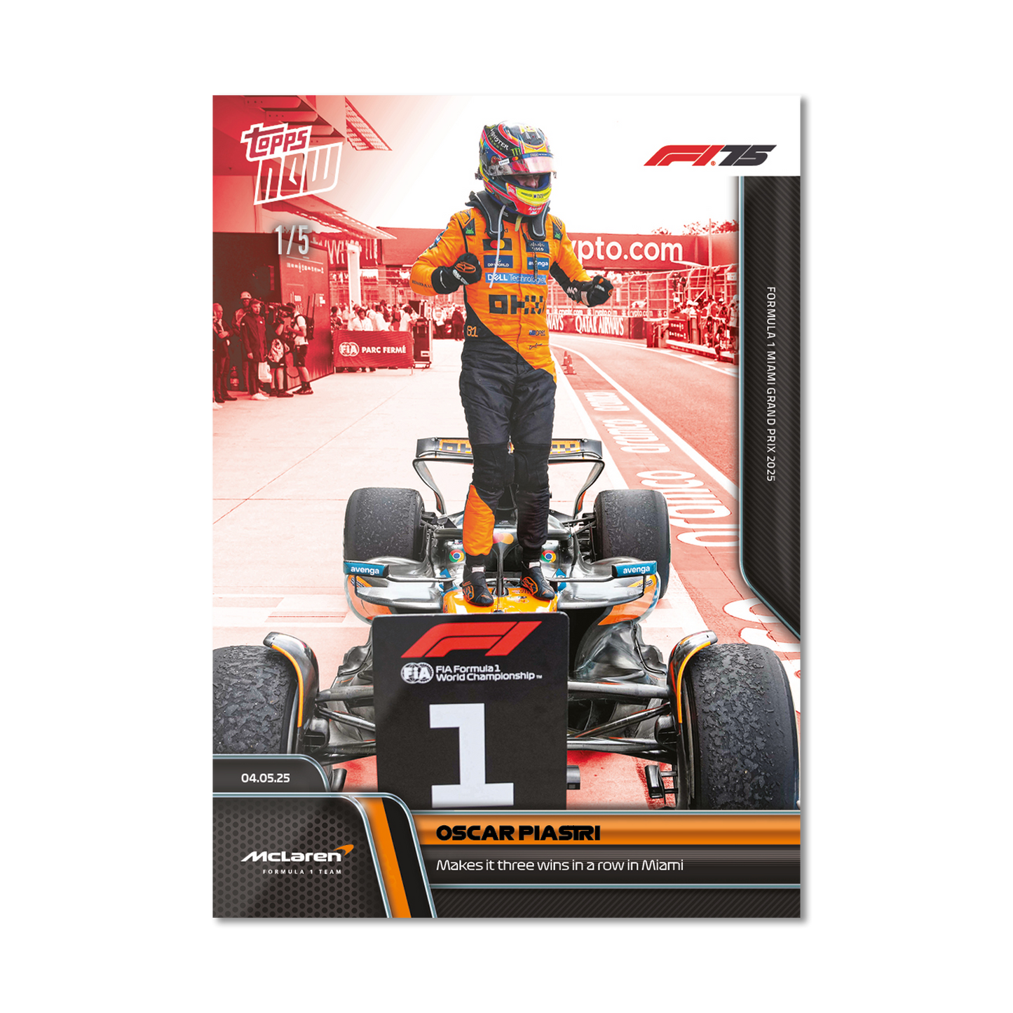 Oscar Piastri - 2025 Formula 1® Topps NOW® - Card 34 - PR: 2260