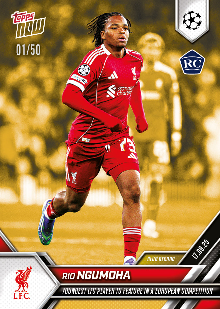 Rio Ngumoha - 2025-26 UCL Topps NOW® - Card 14 - PR: 2412