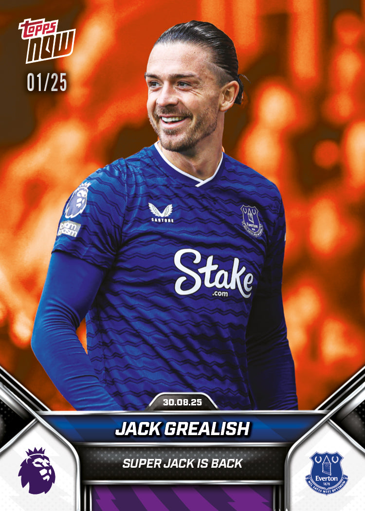 Jack Grealish - 2025-26 Premier League Topps NOW® - Card 12 - PR: 675