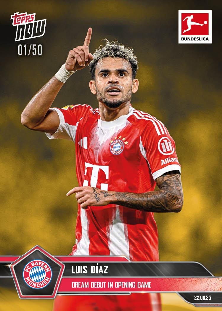 Luis Díaz - 2025-26 Bundesliga Topps NOW® - Card 5 - PR: 333