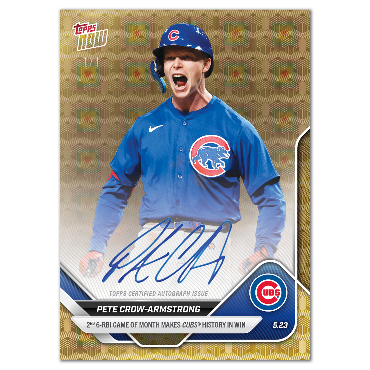 Pete Crow-Armstrong - 2025 MLB Topps NOW® - Card 203 - LOOK FOR AUTO - PR: 3402