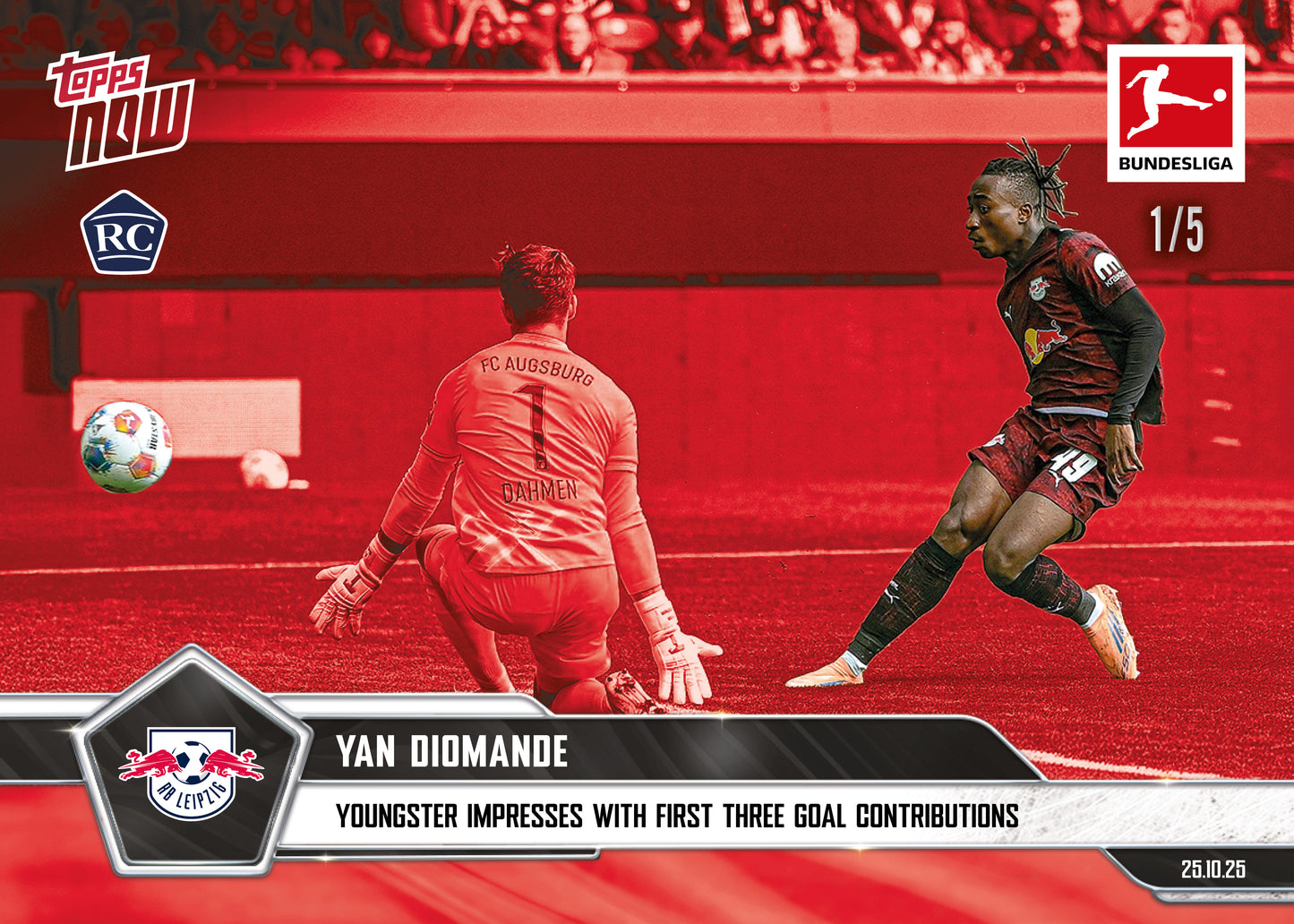 Yan Diomande - 2025-26 Bundesliga Topps NOW® - Card 49 - PR: 783