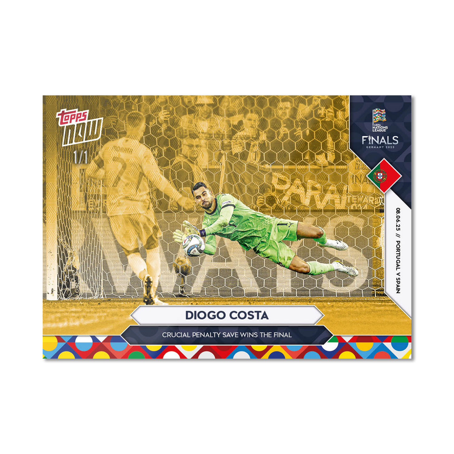 Diogo Costa - 2025 UEFA Nations League Topps NOW® - Card 5 - PR: 356