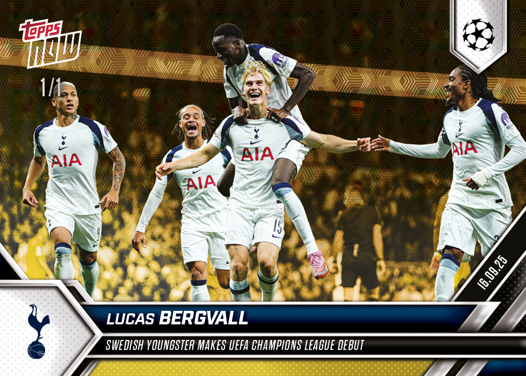 Lucas Bergvall - 2025-26 UCL Topps NOW® Card 11 - PR: 528
