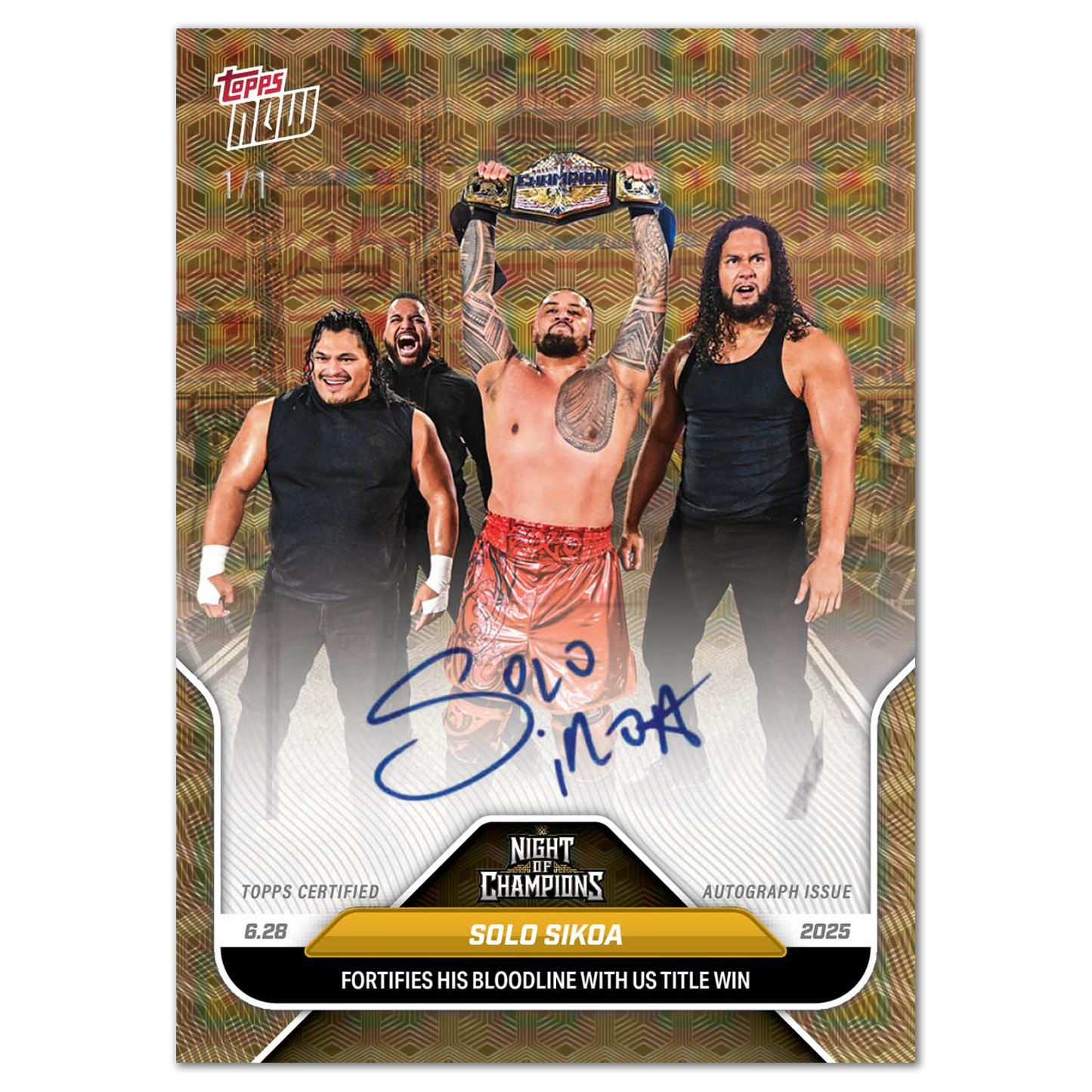 Solo Sikoa - 2025 WWE Topps NOW® - Card 74 - LOOK FOR AUTOS - PR: 1002