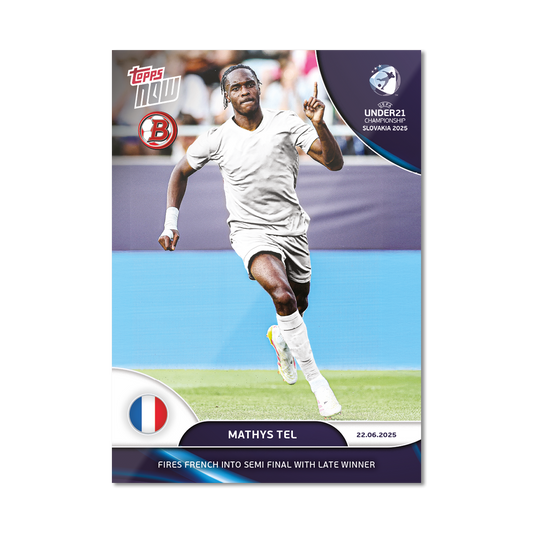 Mathys Tel - 2025 UEFA Euro U-21 Topps NOW® - Card 9 - PR: 126