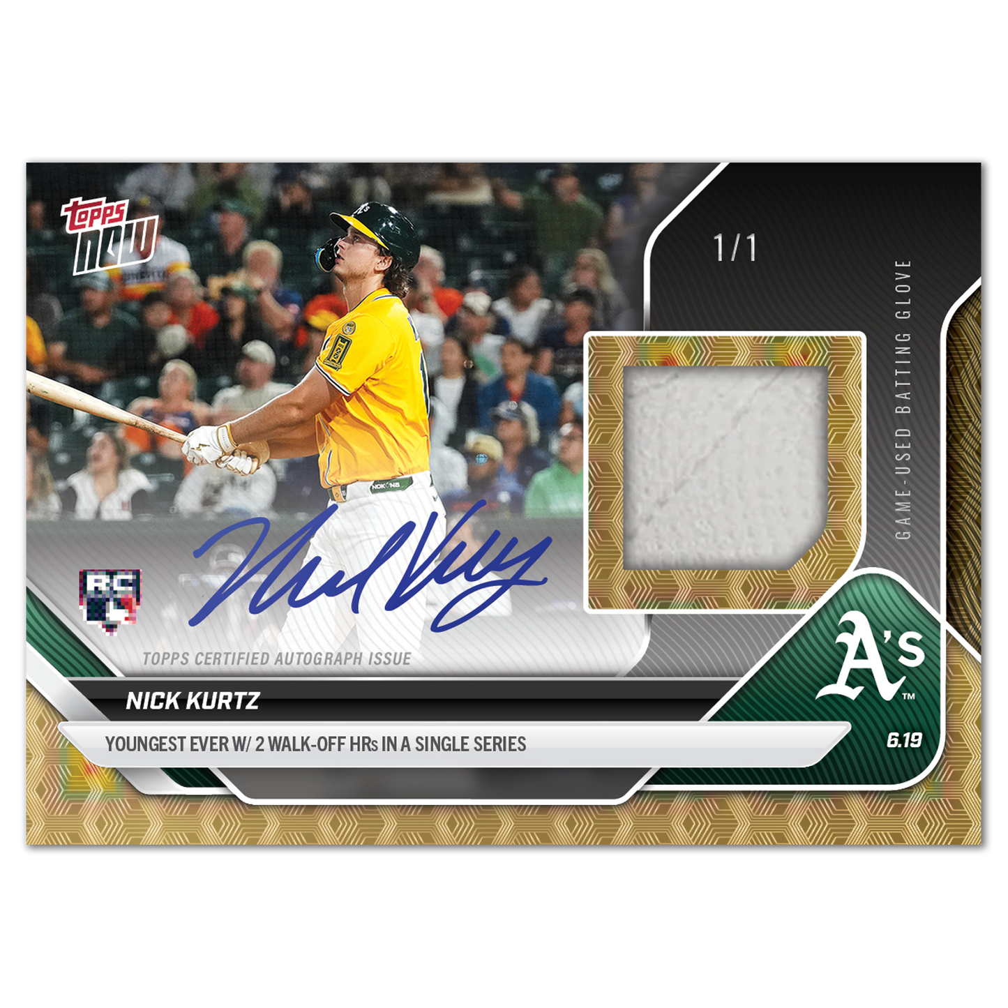 Nick Kurtz - 2025 MLB Topps NOW® - Card 322 - LOOK FOR AUTO-RELICS - PR: 2947