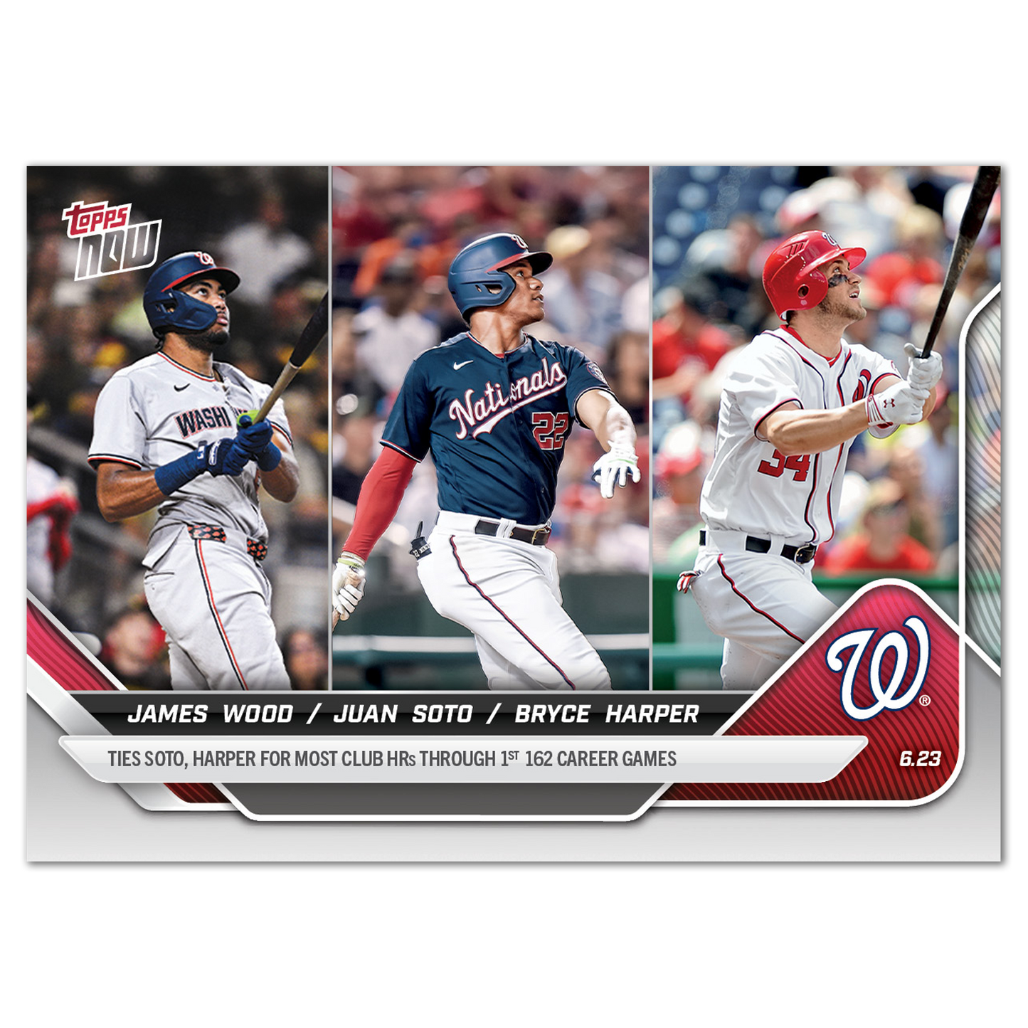 James Wood / Juan Soto / Bryce Harper - 2025 MLB Topps NOW® - Card 342 - PR: 1306