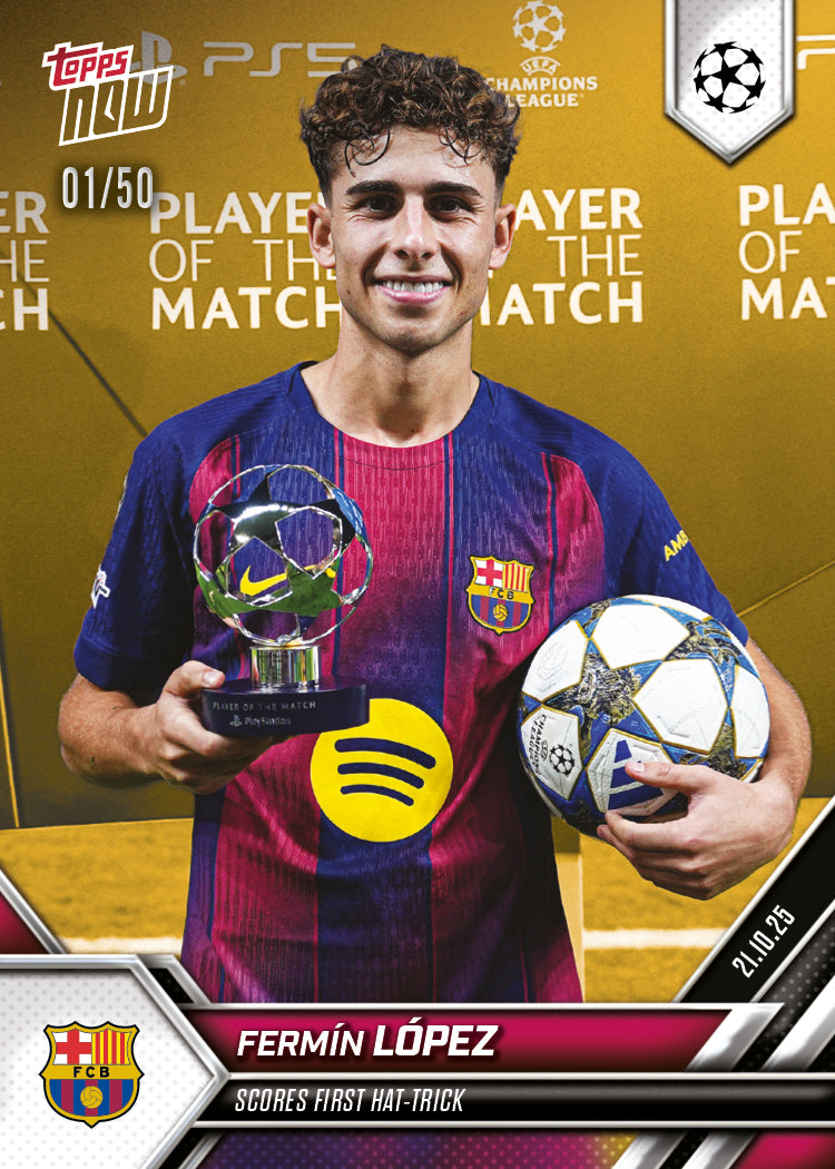 Fermín López - 2025-26 UCL Topps NOW® - Card 32 - PR: 951