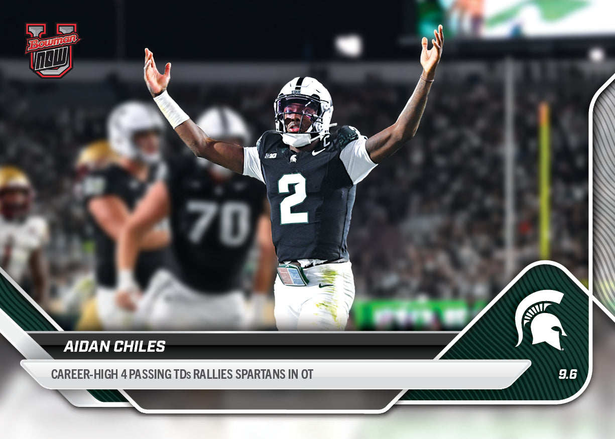 Aidan Chiles - 2025-26 Bowman U NOW® Football - Card 8 - LOOK FOR AUTOS - PR: 572