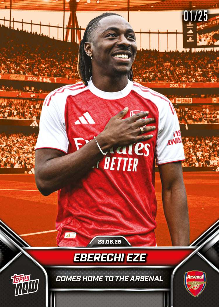 Eberechi Eze - 2025 Arsenal FC Topps NOW® - Card 3 - PR: 1171