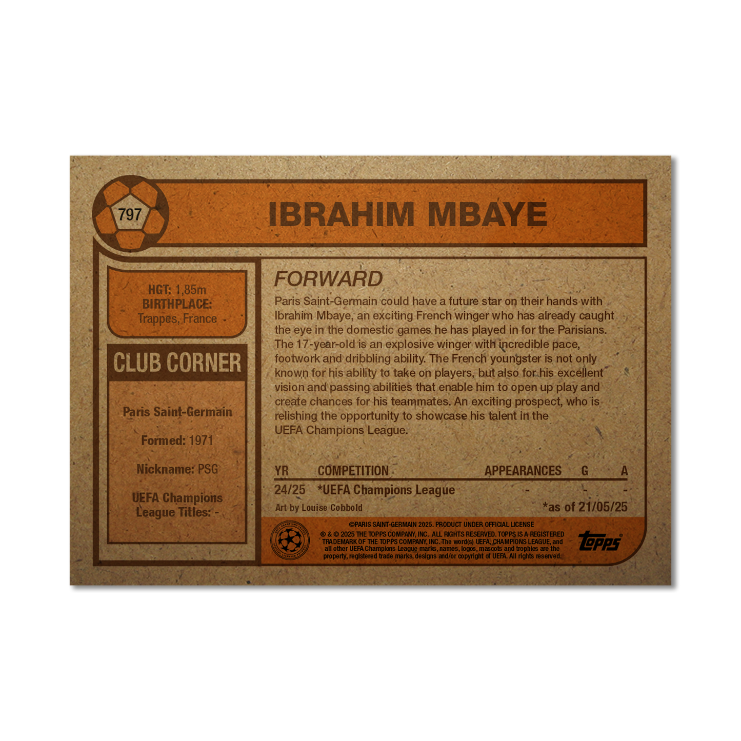 Ibrahim Mbaye - 2025 UCC Living Set® - Card 797 - PR: 453