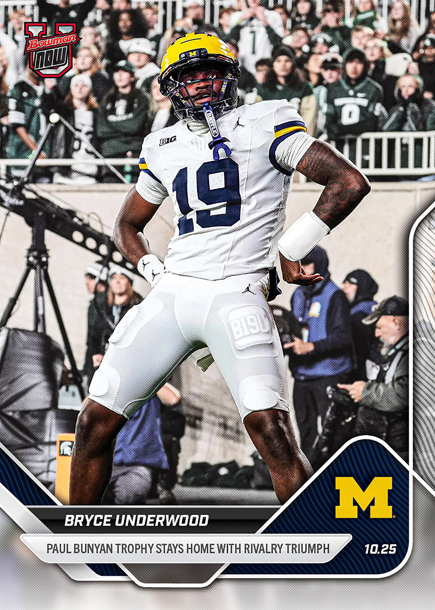 Bryce Underwood - 2025-26 Bowman U NOW® Football - Card 36 - PR: 2391