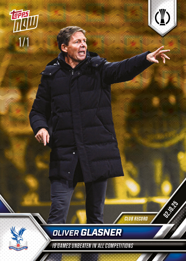 Oliver Glasner - 2025-26 UECL Topps NOW® - Card 1 - PR: 224