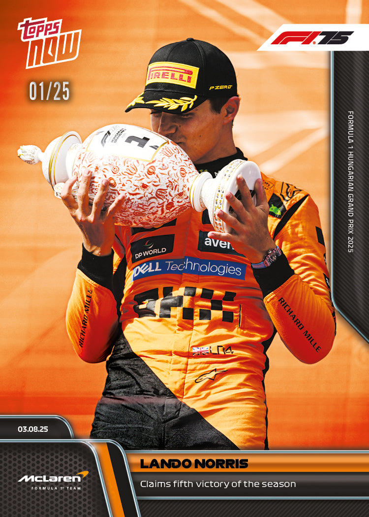 Lando Norris - 2025 Formula 1® Topps NOW® - Card 55 - PR: 2493