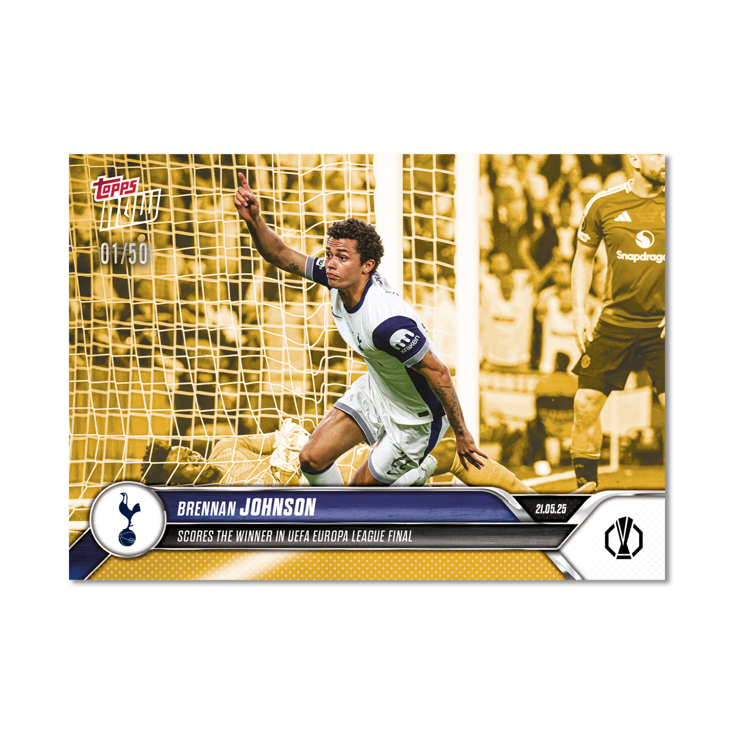 Brennan Johnson - 2024-25 UEL Topps NOW® Card 36 - LOOK FOR RELIC AND AUTO-RELIC - PR: 1925