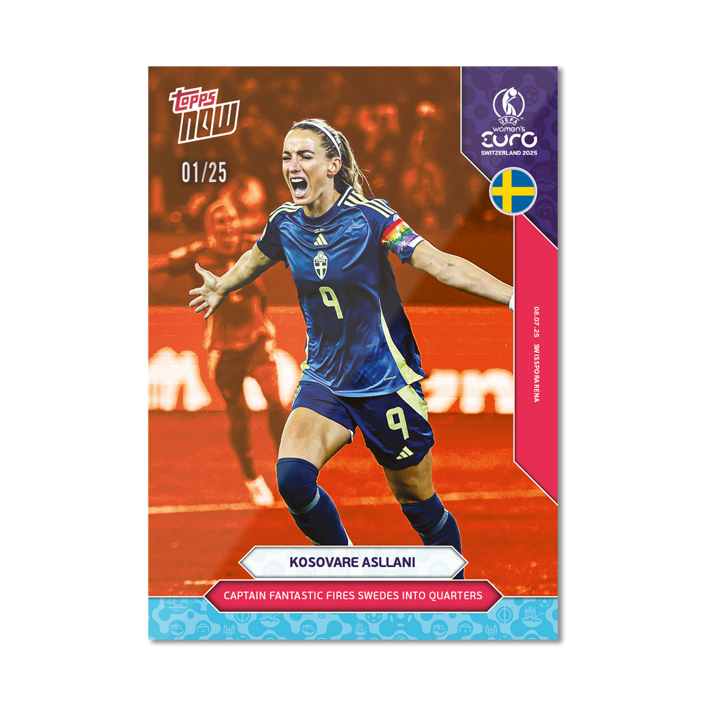 Kosovare Asllani - UEFA Women’s EURO 2025™ Topps NOW® - Card 11 - PR: 182