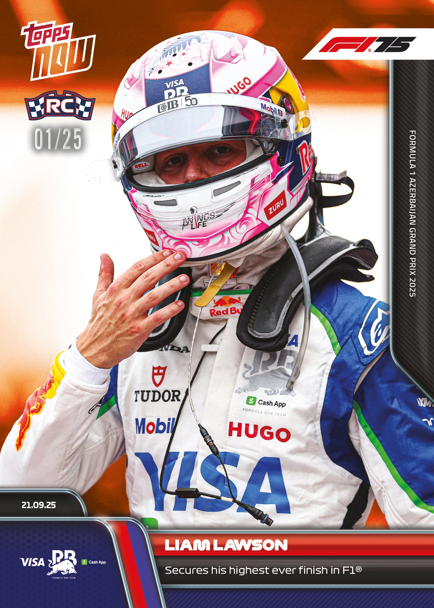 Liam Lawson - 2025 Formula 1® Topps NOW® - Card 65 - PR: 1059