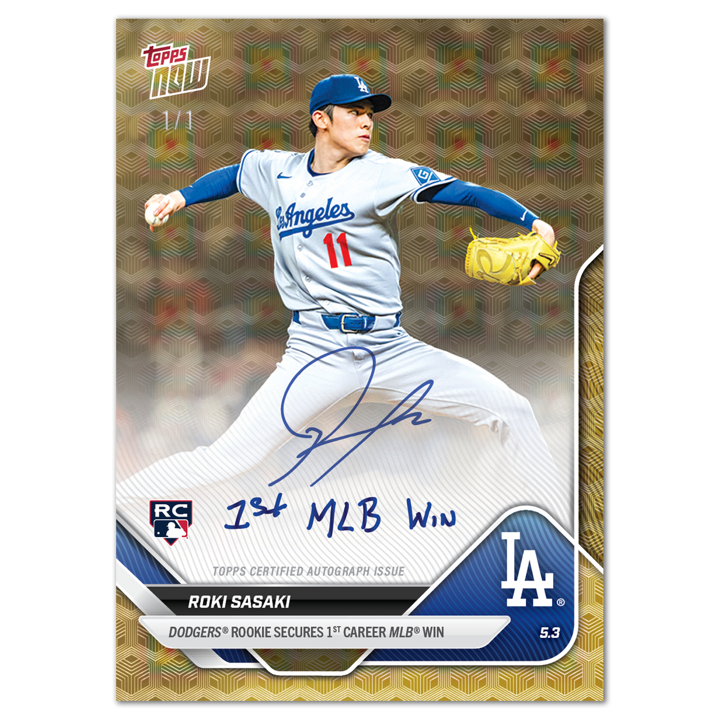 Roki Sasaki - 2025 MLB Topps NOW® - Card 137 - LOOK FOR AUTO - PR: 13,360