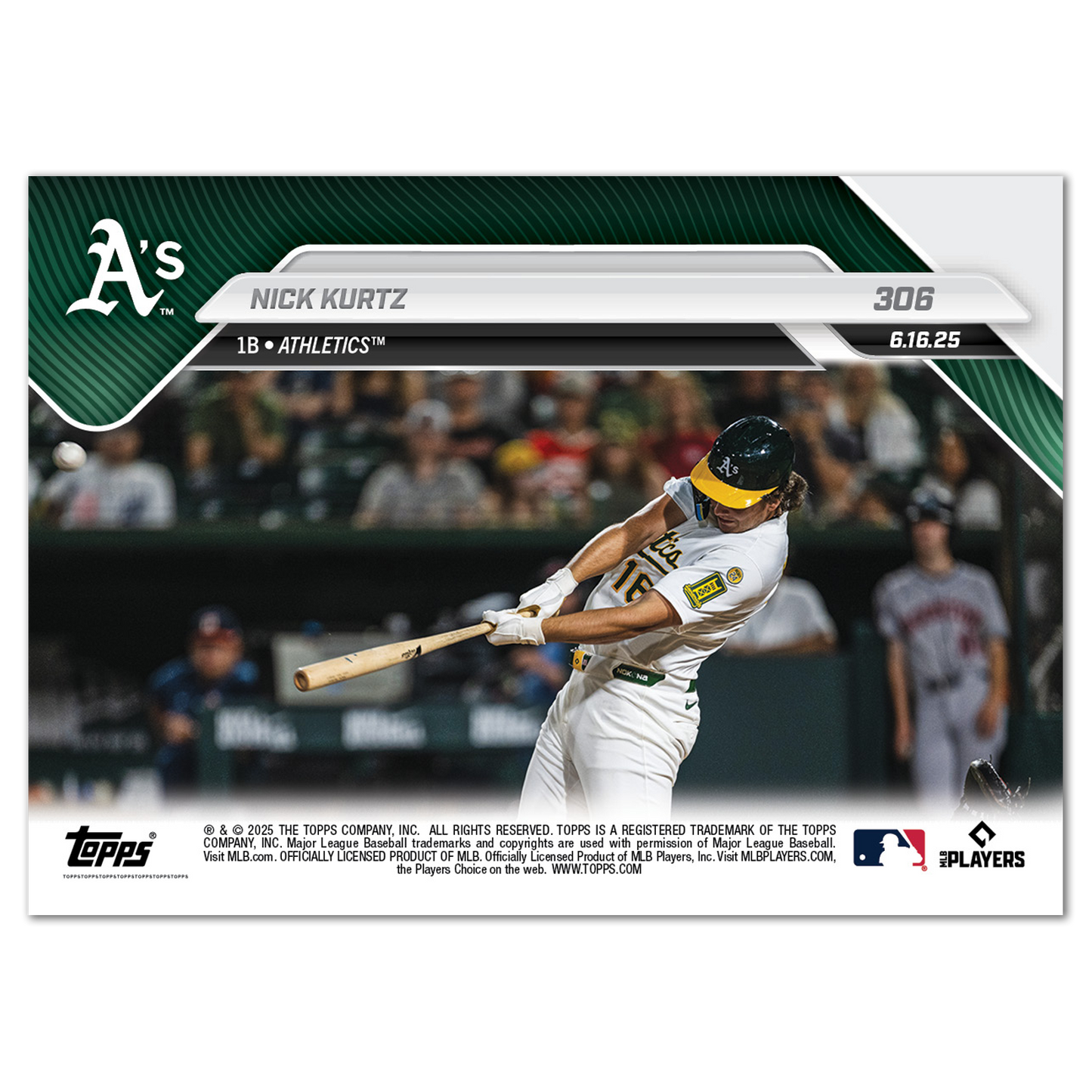 Nick Kurtz - 2025 MLB Topps NOW® - Card 306 - PR: 1341