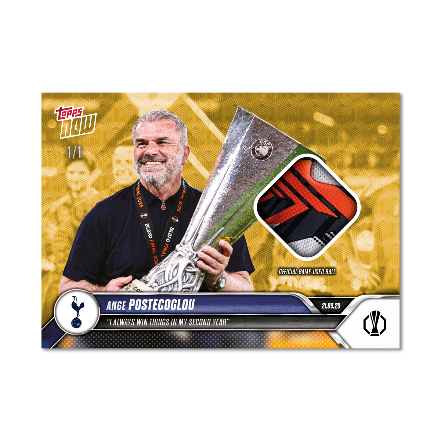 Ange Postecoglou - 2024-25 UEL Topps NOW® Card 35 - LOOK FOR RELIC - PR: 1765