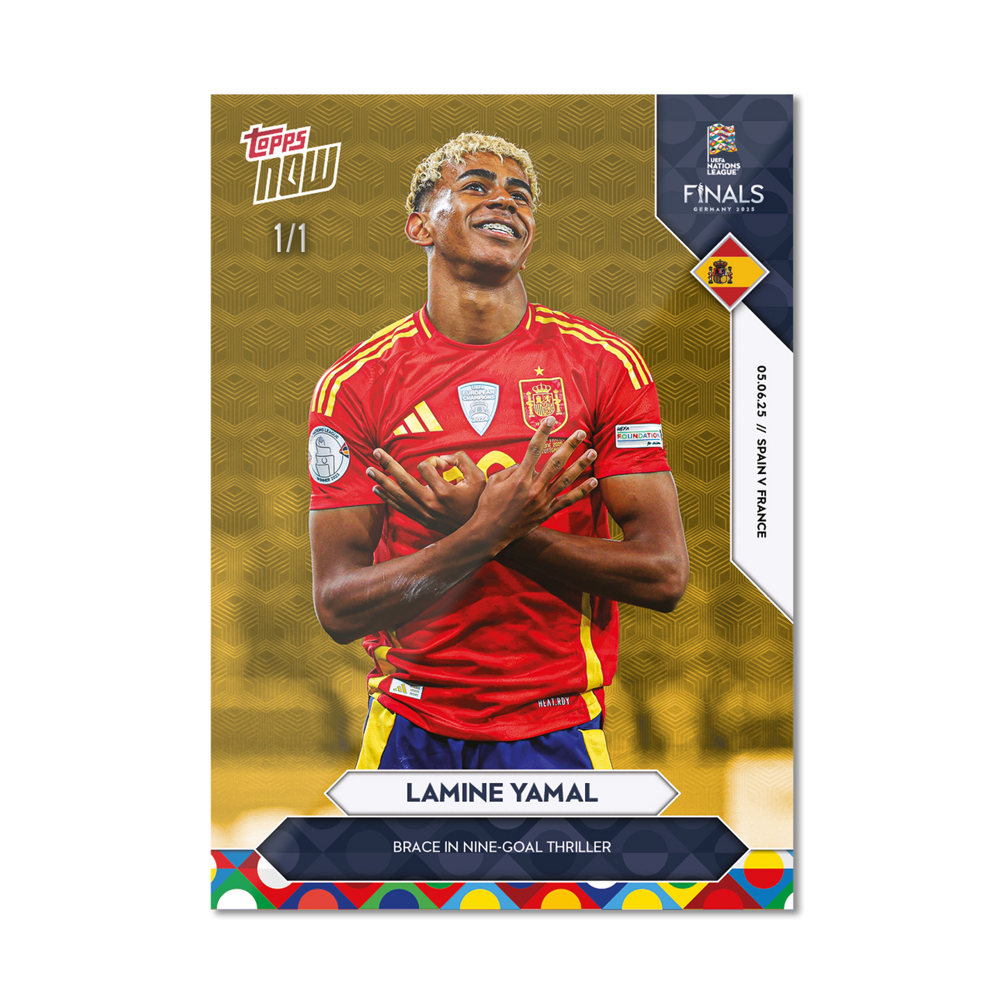 Lamine Yamal - 2025 UEFA Nations League Topps NOW® - Card 2 - PR: 6451