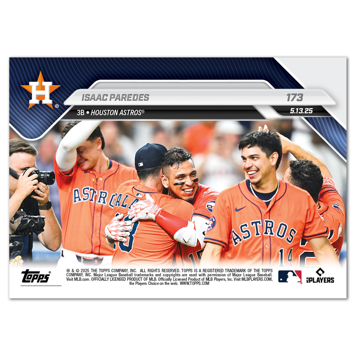 Isaac Paredes - 2025 MLB Topps NOW® - Card 173 - PR: 346