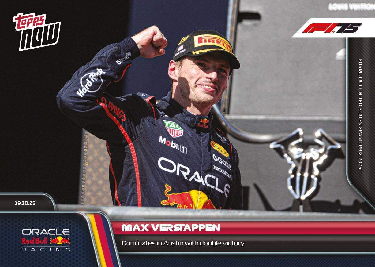 Max Verstappen - 2025 Formula 1® Topps NOW® - Card 71 - PR: 2325