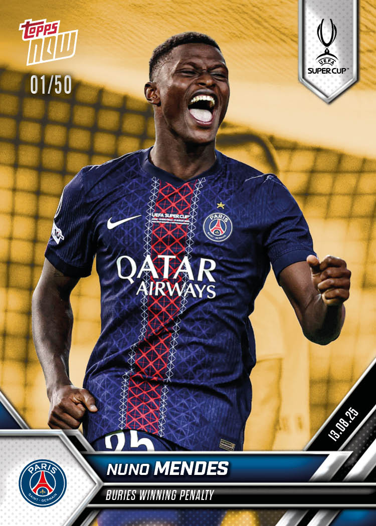 Nuno Mendes - 2025-26 UCL Topps NOW® Card 2 - PR: 357