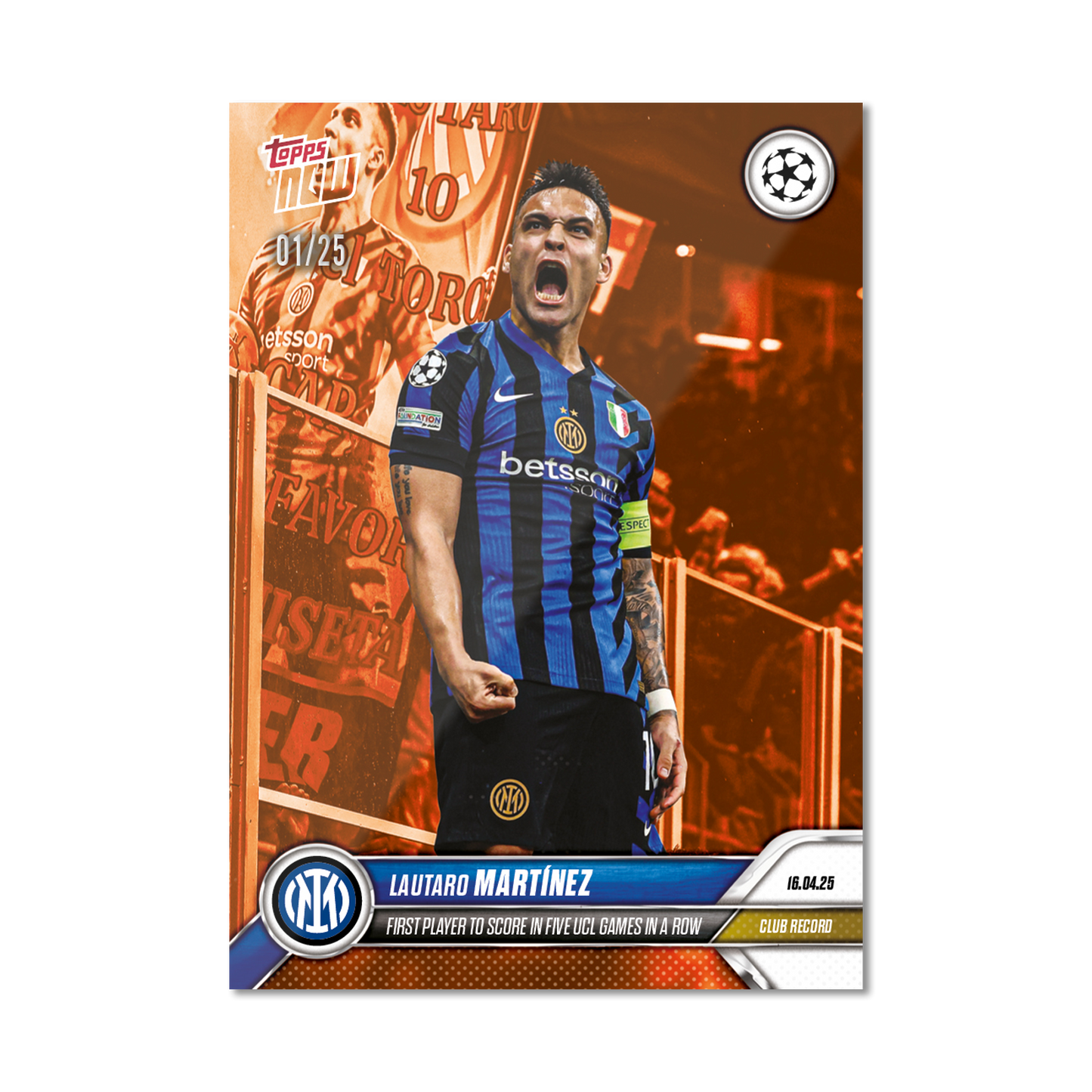 Lautaro Martínez - 2024-25 UCL Topps NOW® - Card 142 - PR: 592