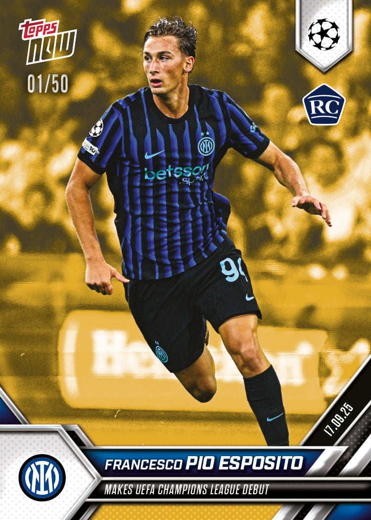 Francesco Pio Esposito - 2025-26 UCL Topps NOW® - Card 13 - PR: 1039