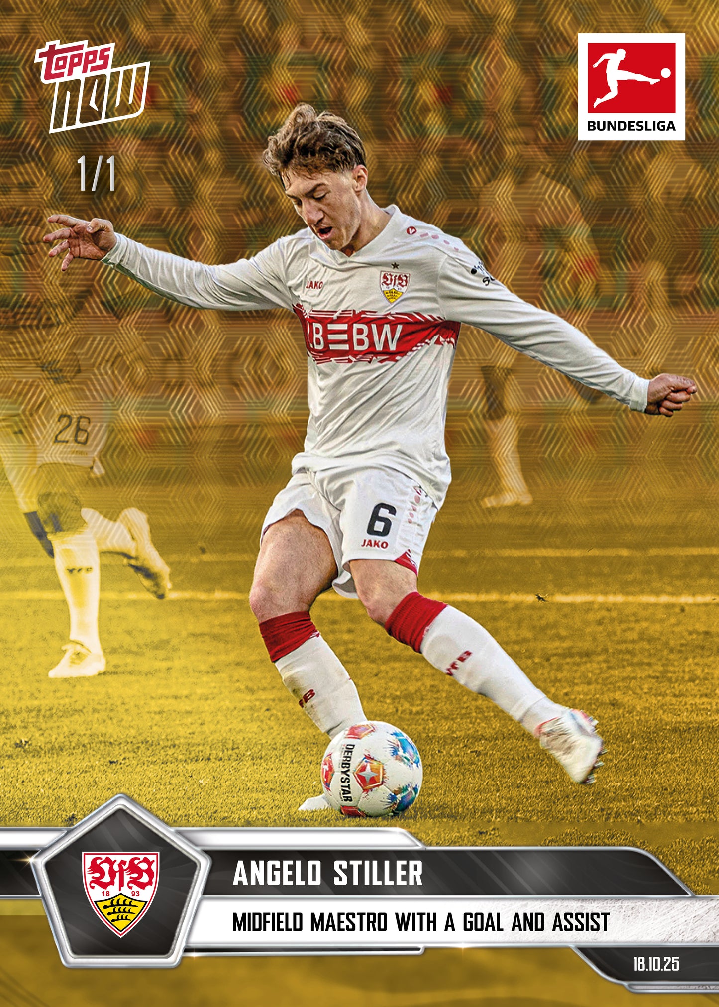 Angelo Stiller - 2025-26 Bundesliga Topps NOW® - Card 45 - PR: 188