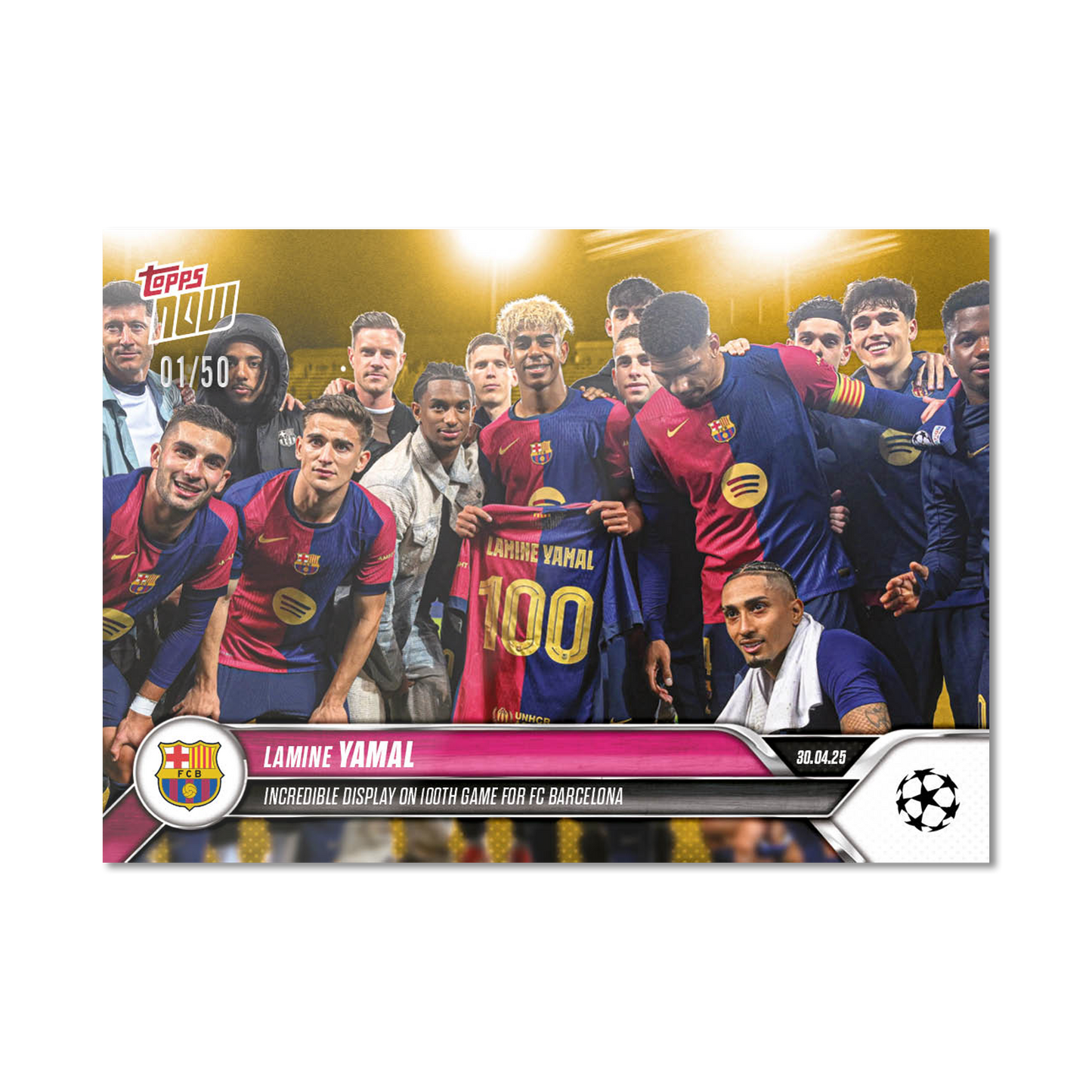 Lamine Yamal - 2024-25 UCL Topps NOW® - Card 149 - LOOK FOR RELIC - PR: 7076