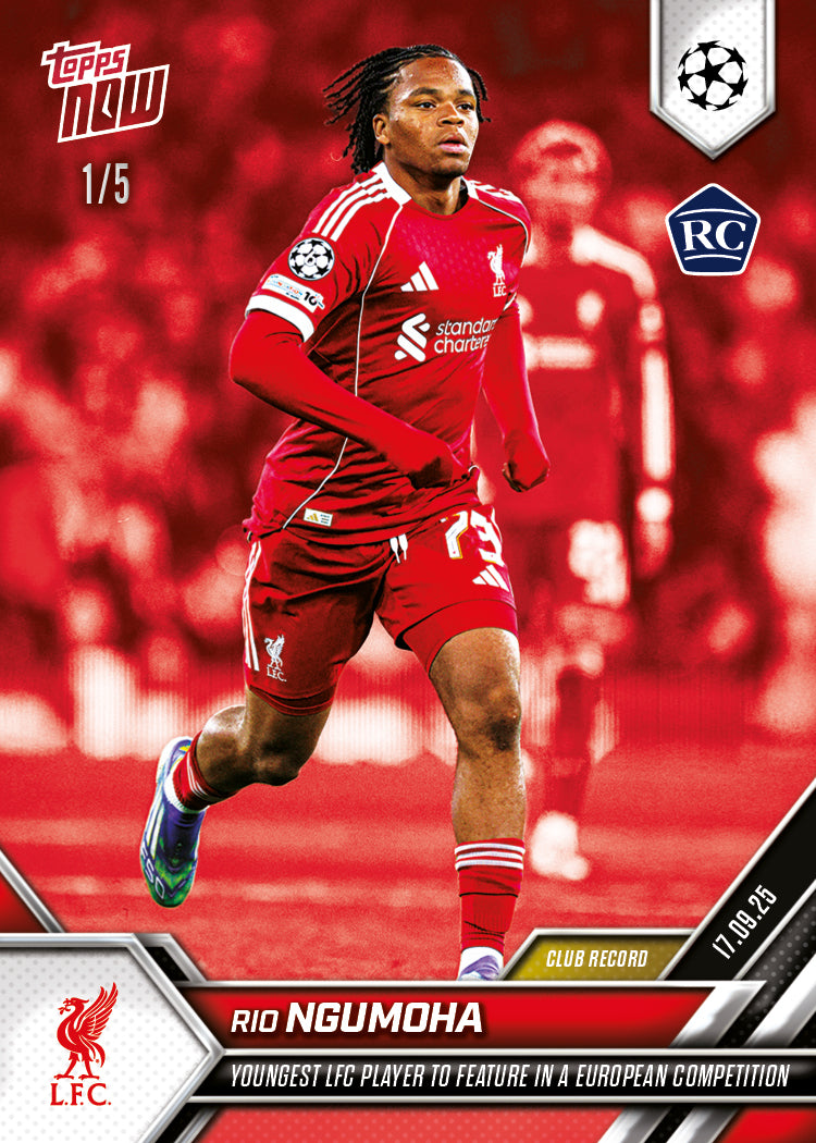 Rio Ngumoha - 2025-26 UCL Topps NOW® - Card 14 - PR: 2412