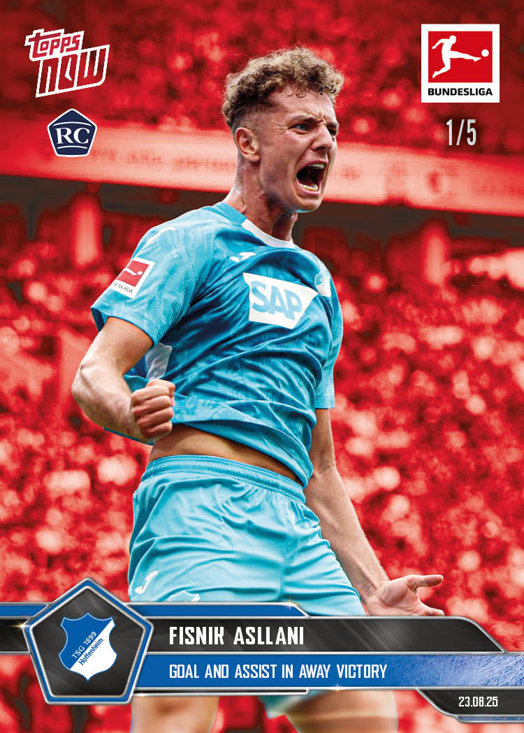 Fisnik Asllani - 2025-26 Bundesliga Topps NOW® - Card 10 - PR: 348