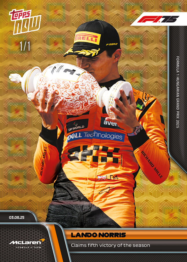 Lando Norris - 2025 Formula 1® Topps NOW® - Card 55 - PR: 2493